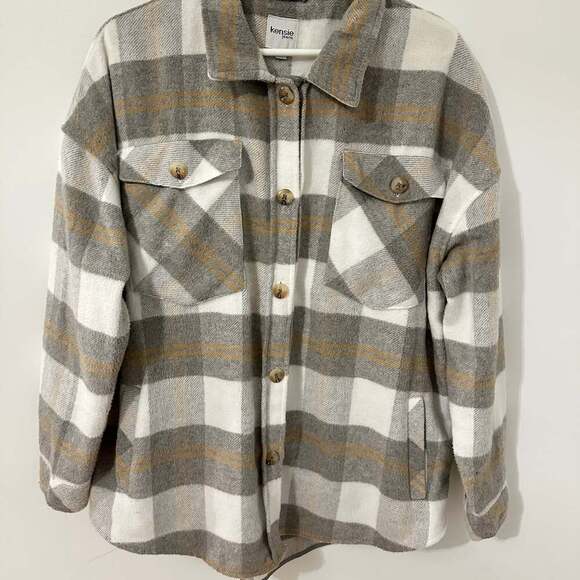 Kensie Jeans Jackets & Blazers - Kensie Jeans Button Down Flannel Plaid Shacket